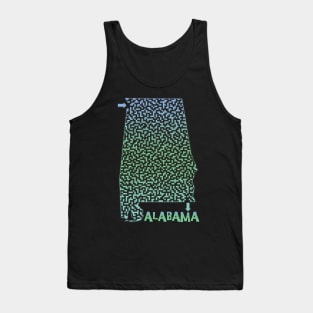 Alabama State Outline Coastal Themed Maze & Labyrinth Tank Top